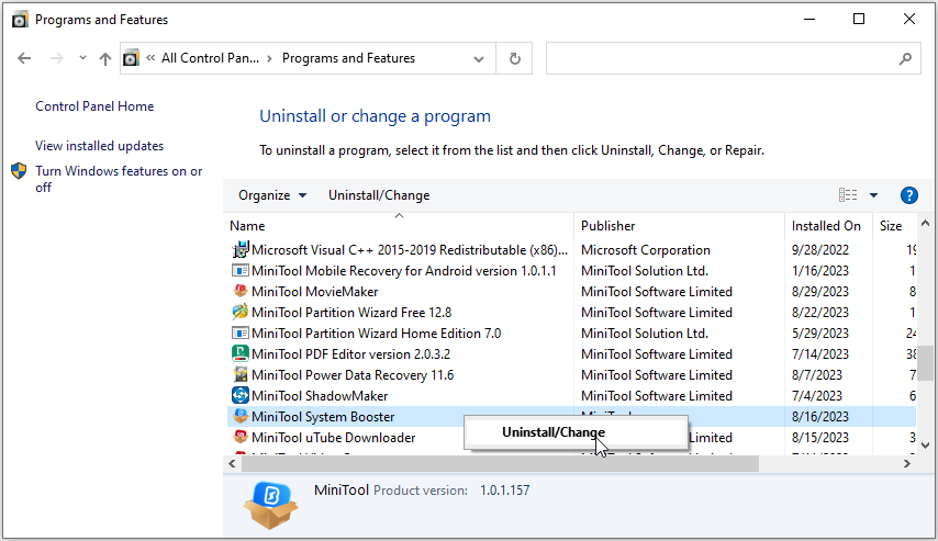 MiniTool System Booster Uninstallation Guide