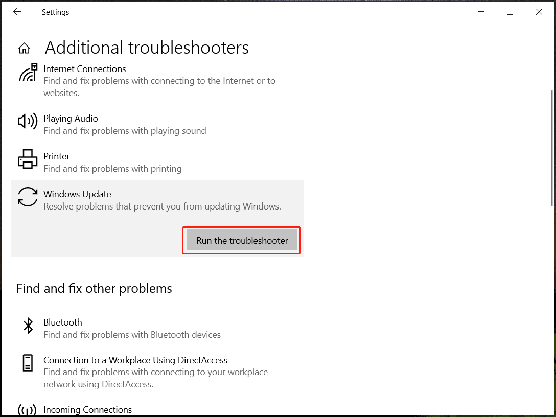 Windows Update Troubleshooter