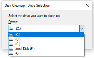 select the target drive