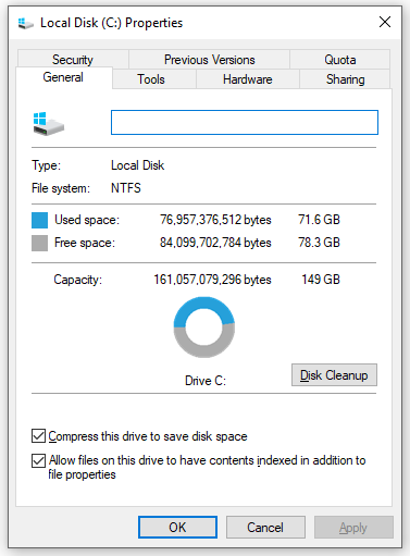 hit Disk Cleanup