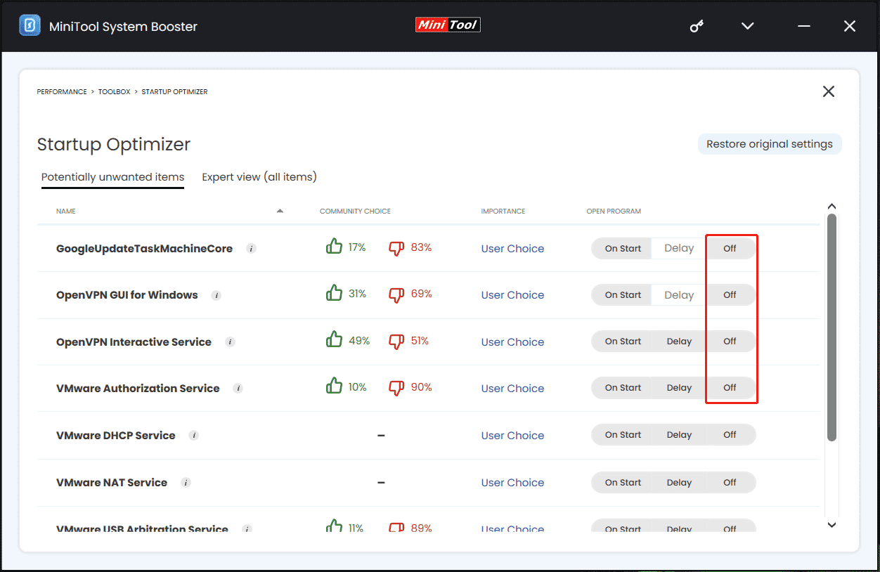 startup optimizer