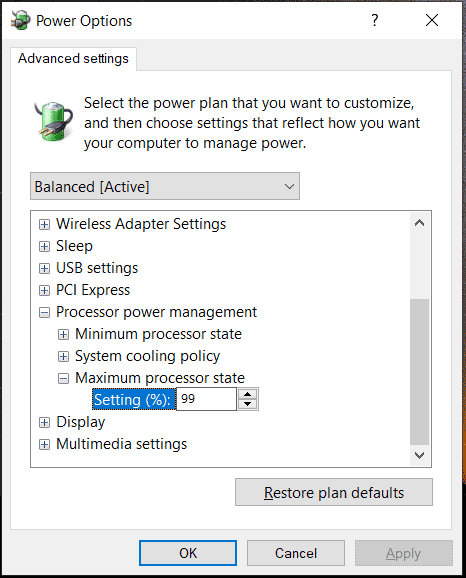 maximum process state 99