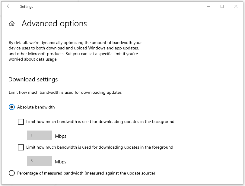 change bandwidth limit