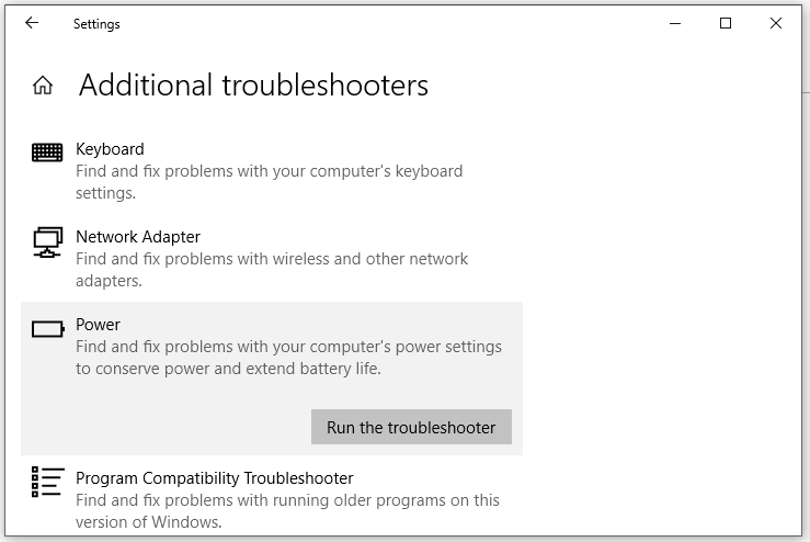 hit Run the troubleshooter