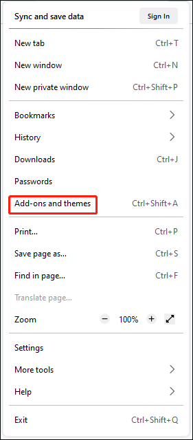choose Add-ons and themes