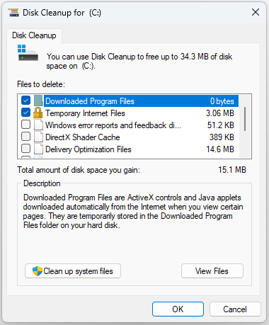 perform a disk cleanup