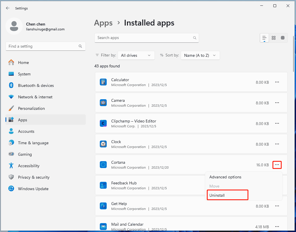 remove UWP apps