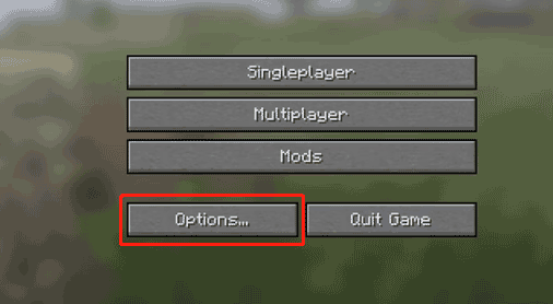 Minecraft main menu