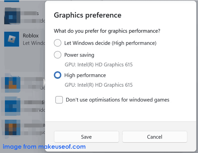 set Roblox to high performance