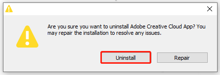 click Uninstall