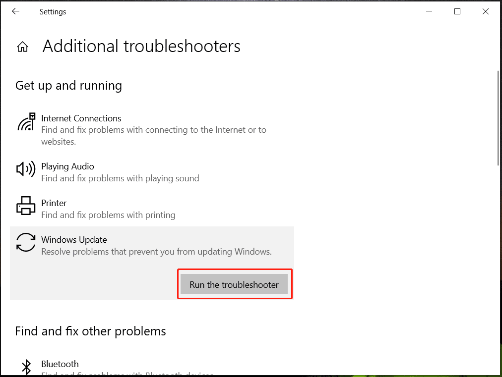 Windows Update Troubleshoot