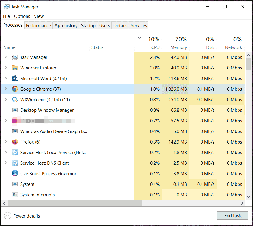 task manager end processes