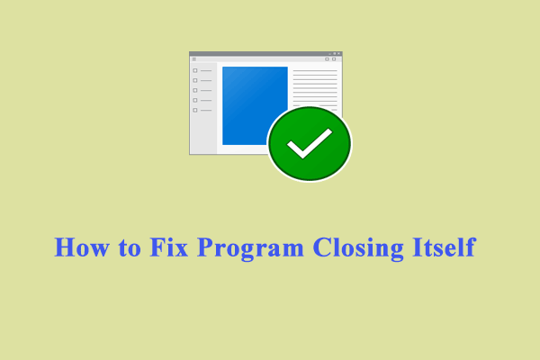 How to Fix Program Closing Itself on Windows 10/11?