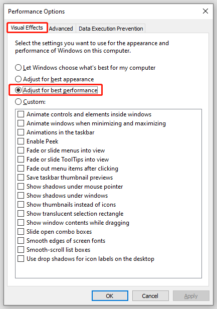 tick Adjust for best performance