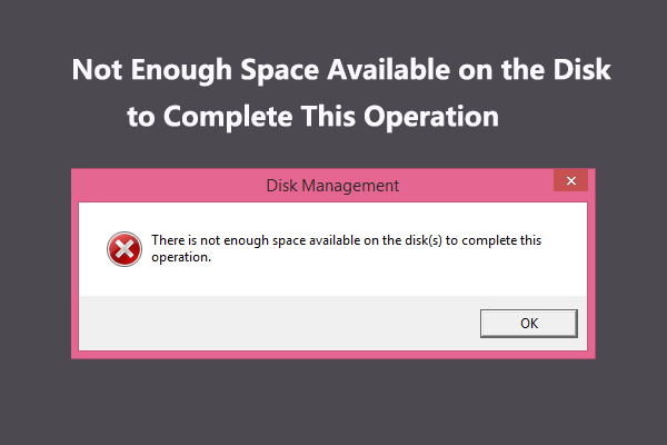 Fix Not Enough Space on the Disk to Complete This Operation Error