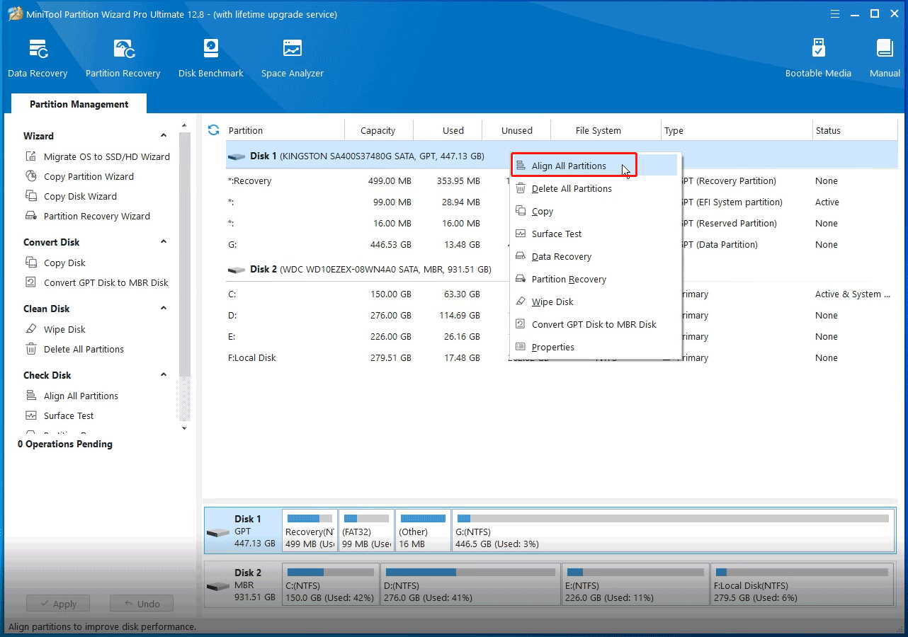 select Align All Partitions