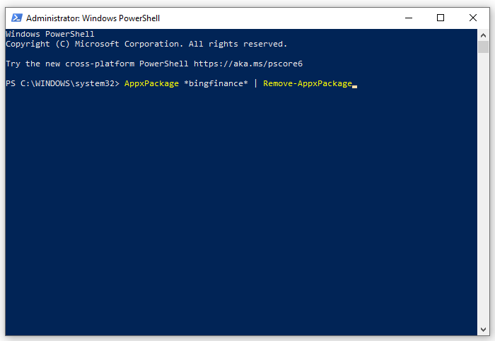 uninstall bloatware via Windows PowerShell