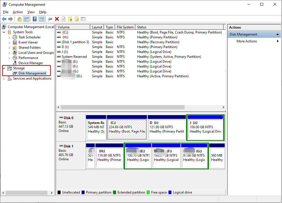 right-click Disk Management