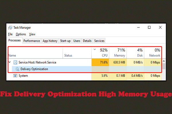 Fix Service Host Delivery Optimization High Memory/CPU Usage