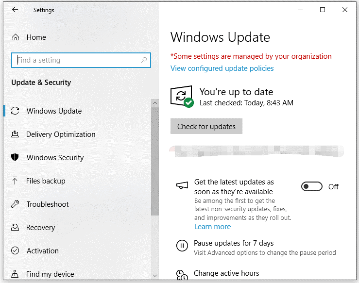 hit Check for updates to look for any available Windows updates