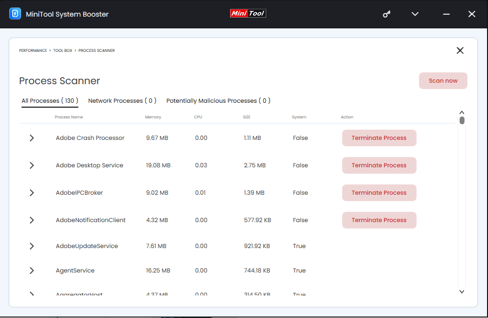 click on Terminate Process