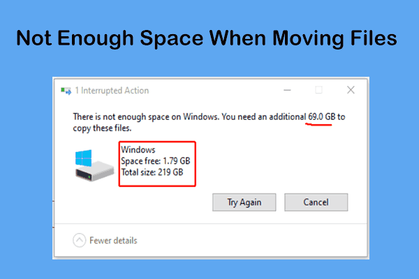 Not Enough Space When Moving Files to a Drive – Follow Tips