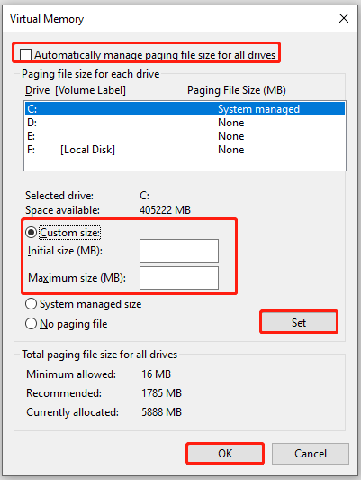 increase virtual memory for PC