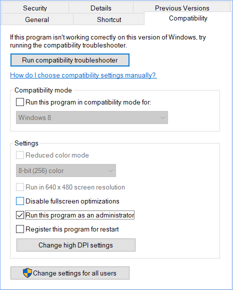 run app with admin rights
