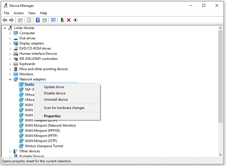 select Update driver