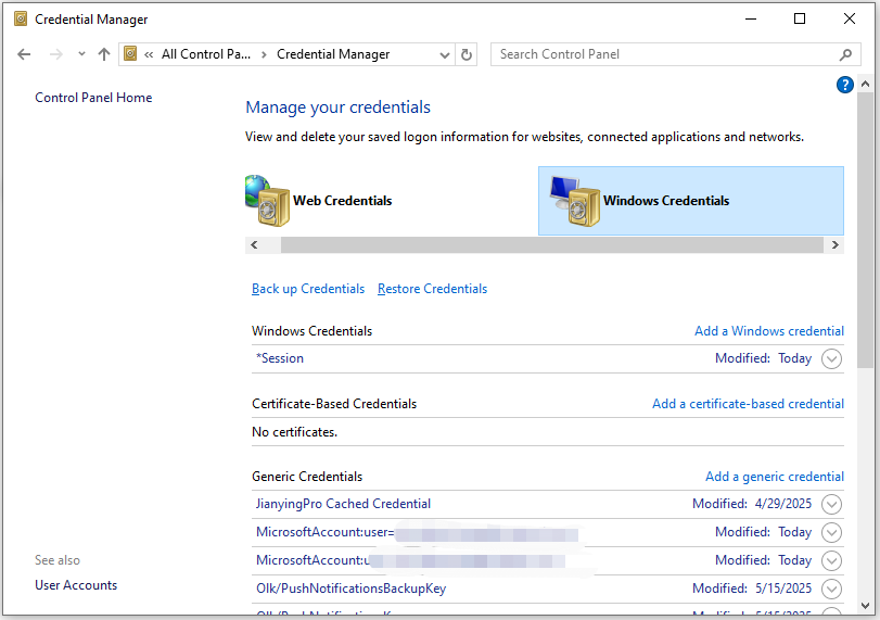 remove 365 related credentials